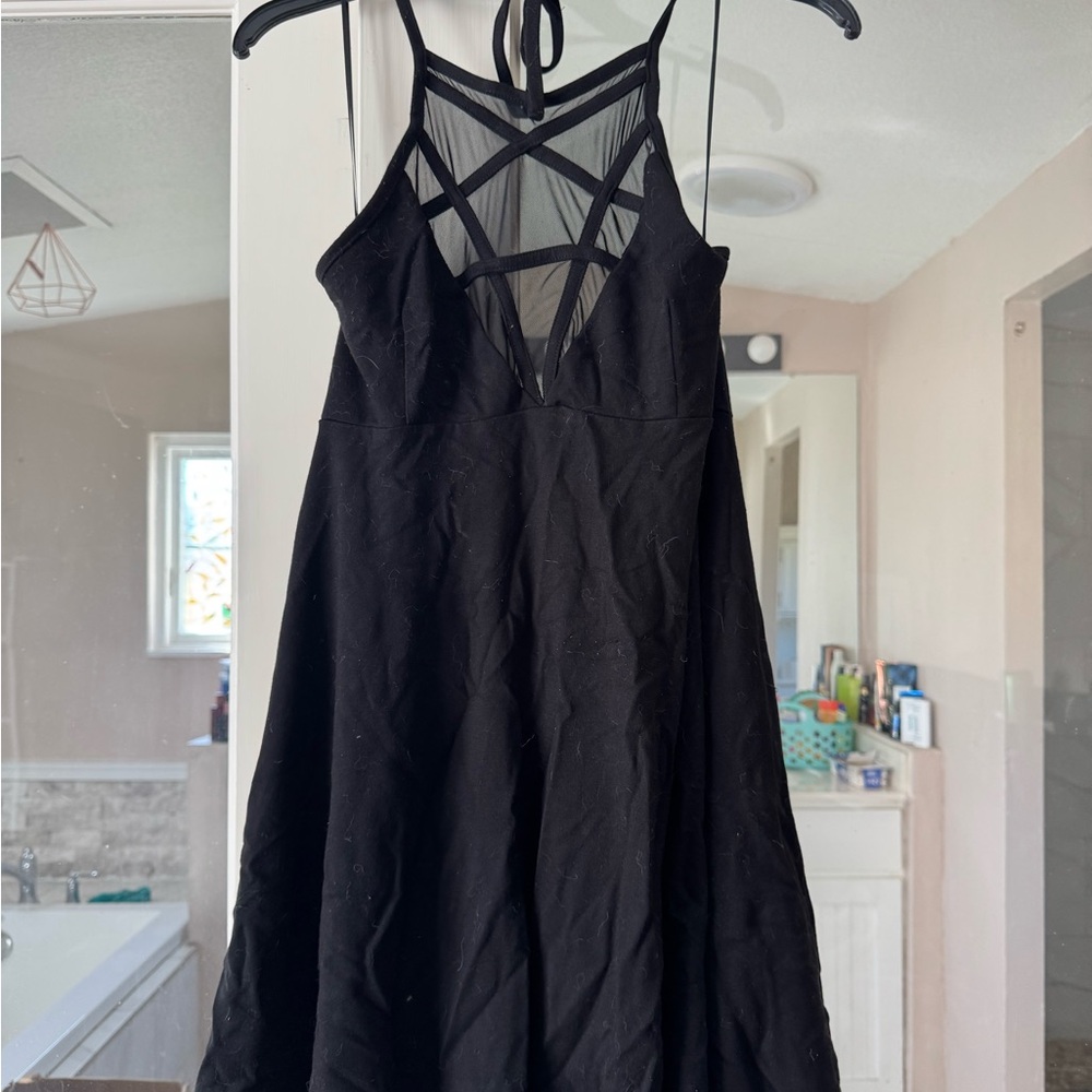 Killstar Elegant Black Strappy Dress